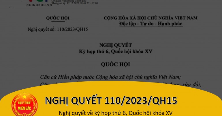 Nghị quyết 110/2023/QH15: Tiếp tục giảm thuế GTGT trong 6 tháng đầu năm 2024